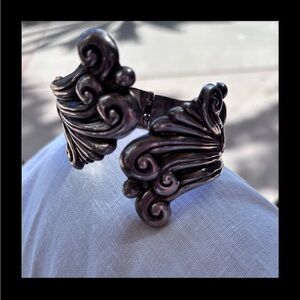 Taxco Mexico Sterling Silver Clamper Cuff Bracelet